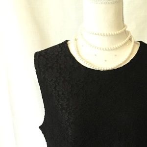 Coldwater Creek Sleeveless Lace Tank Black L NWT